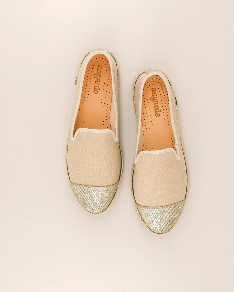 Espadrille femme Cenitz, lin sable doré