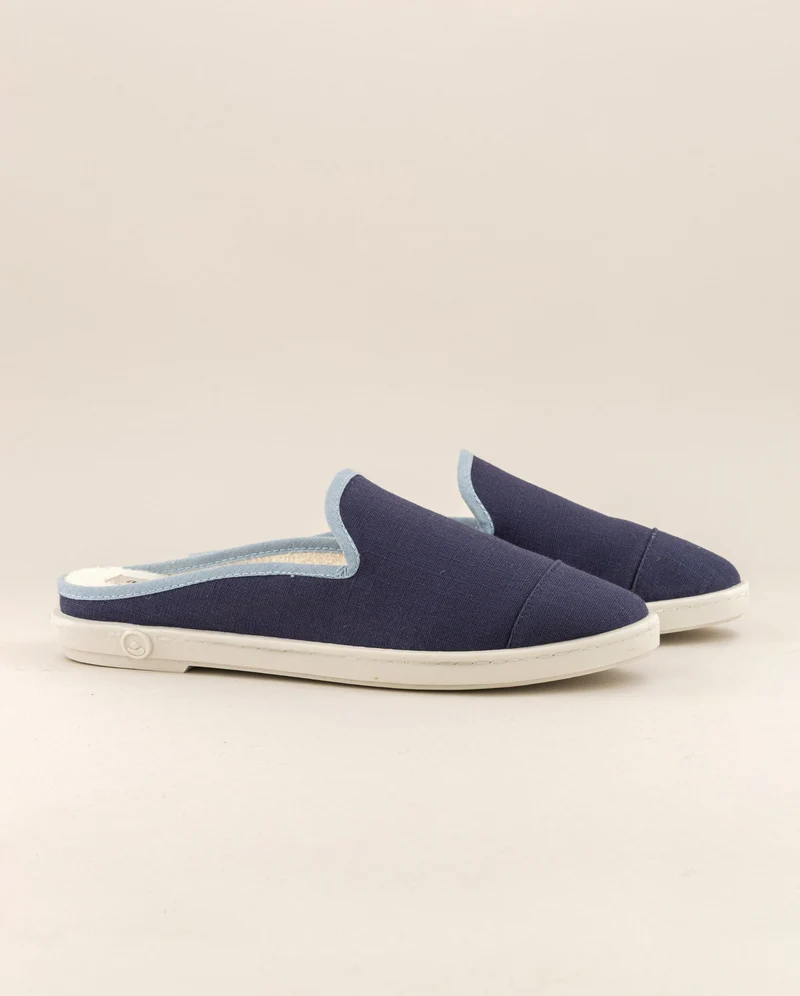 Mule femme Socoa, lin jean ciel