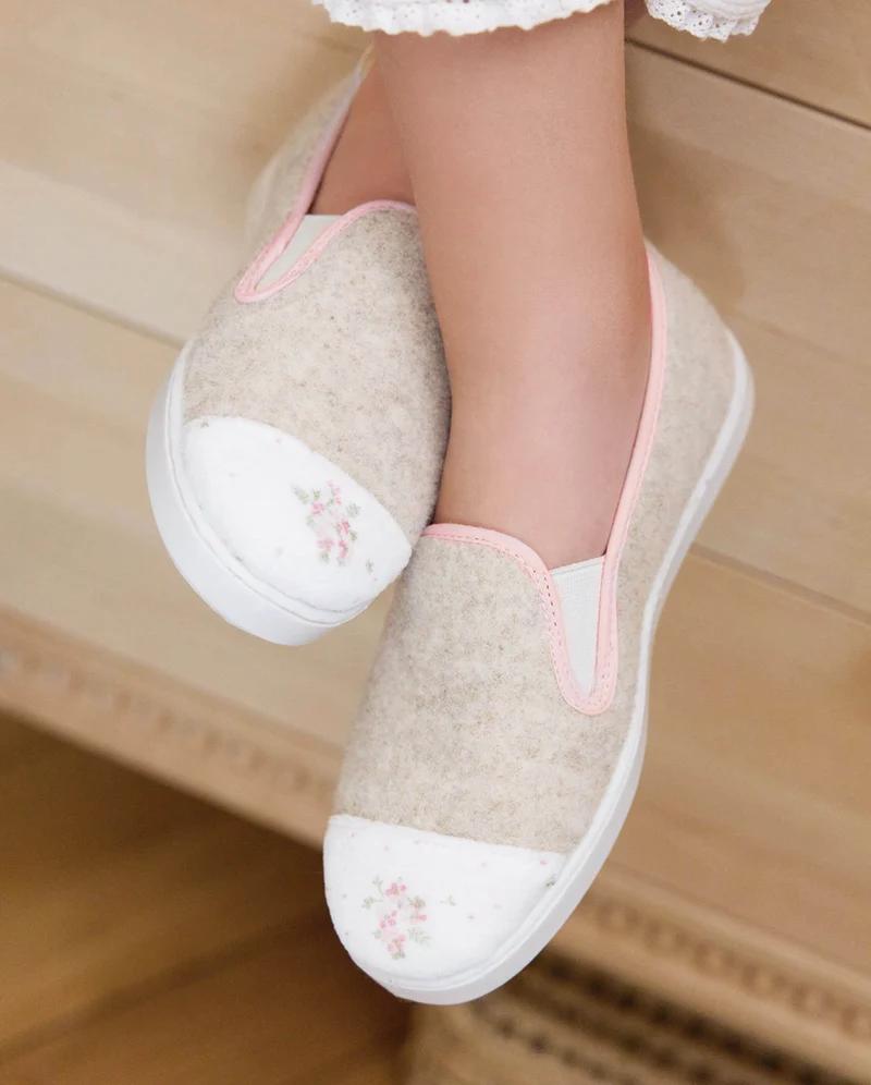 Chausson enfant Bruson, collab' x Tartine et Chocolat fleurs