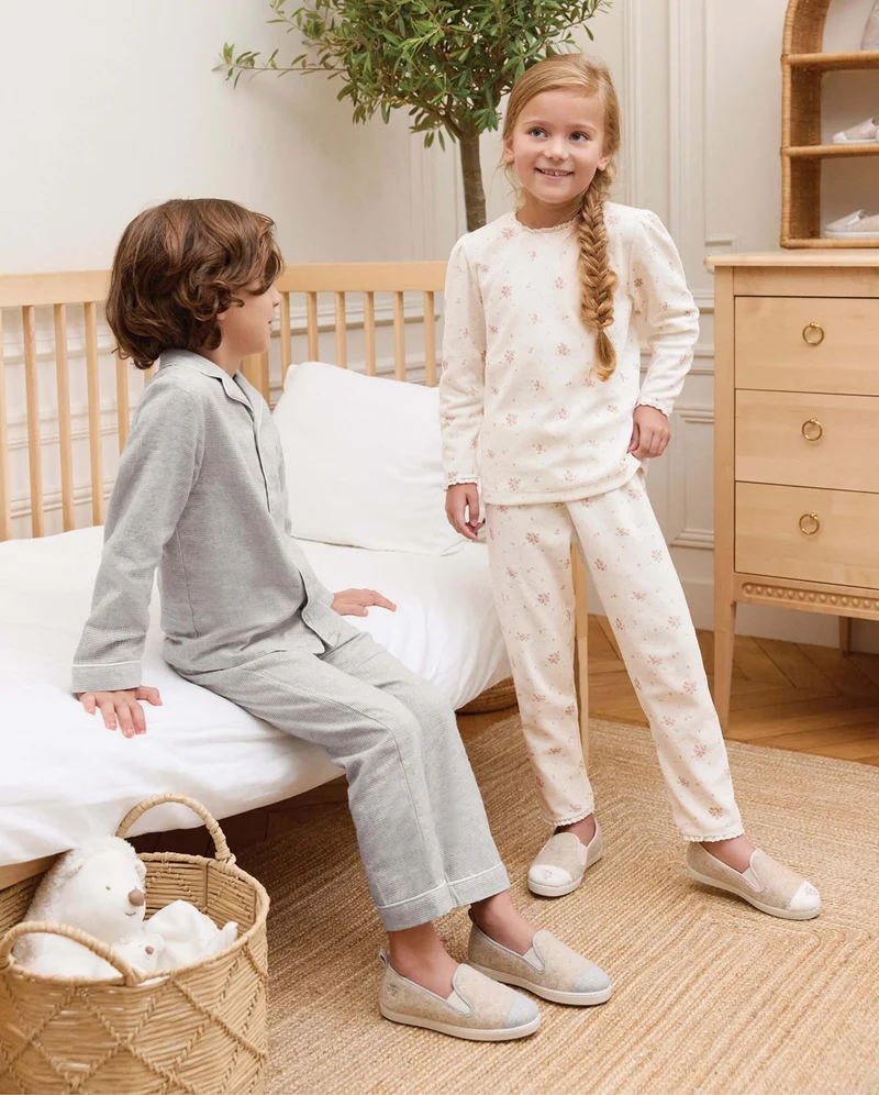 Chausson enfant Bruson, collab' x Tartine et Chocolat fleurs