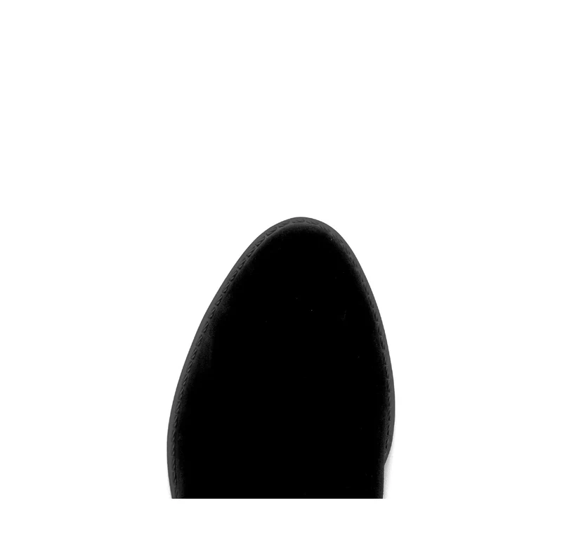 Bottines noires en cuir velours