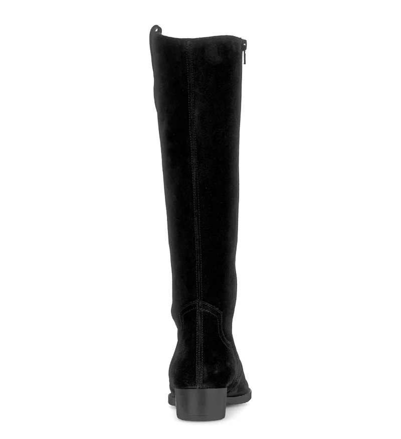 Bottines noires en cuir velours