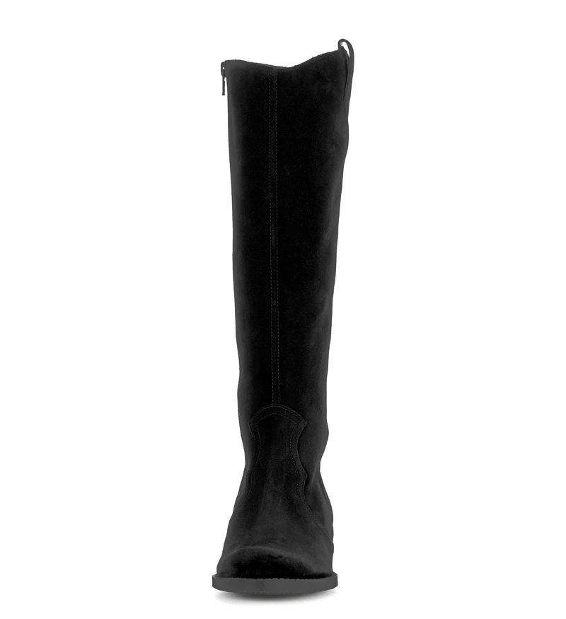 Bottines noires en cuir velours