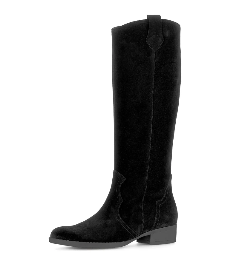 Bottines noires en cuir velours