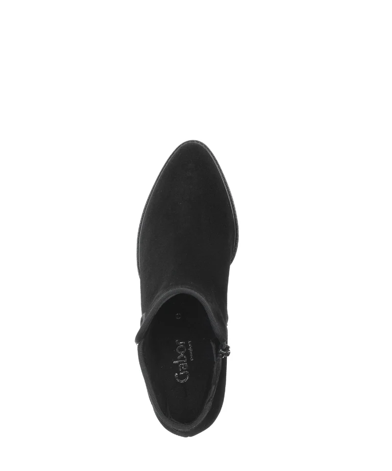 Bottines noires en cuir velours