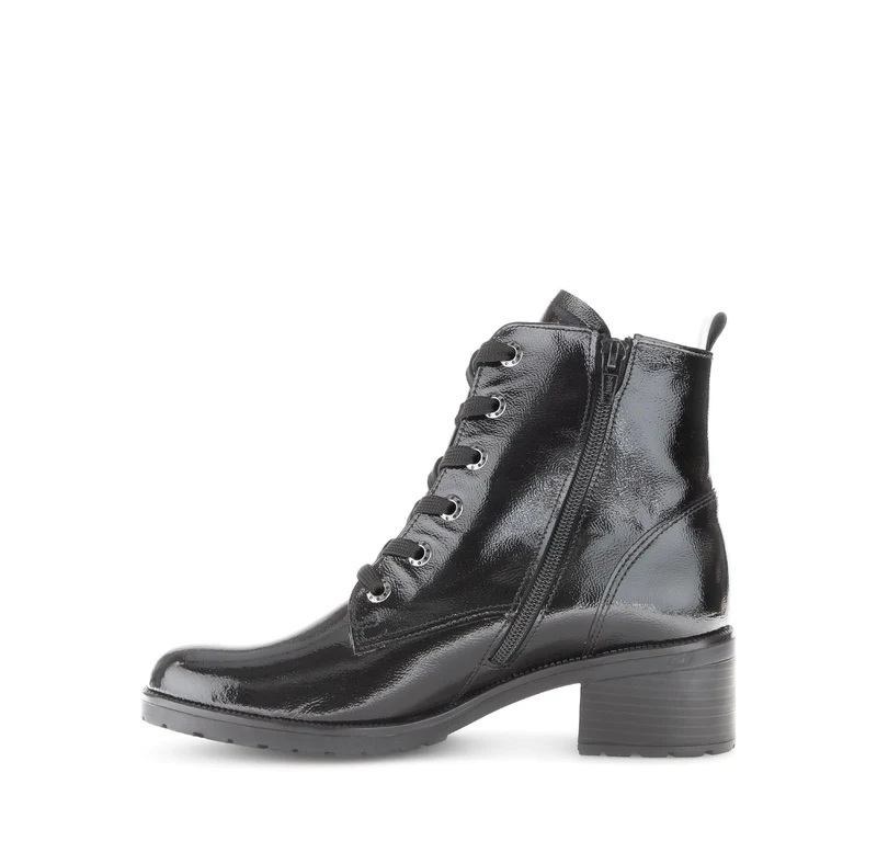 Bottines noires en cuir verni