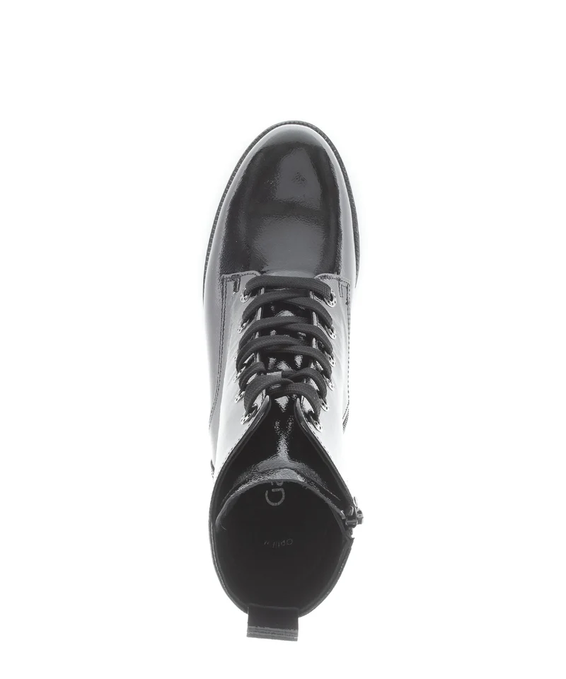 Bottines noires en cuir verni