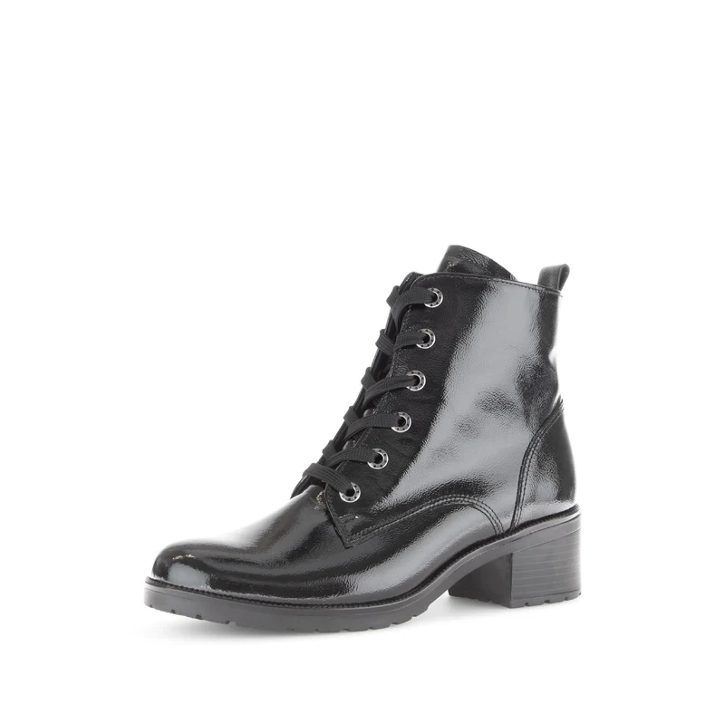 Bottines noires en cuir verni