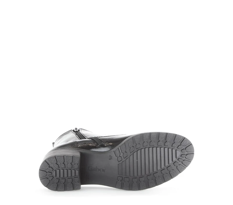 Bottines noires en cuir verni