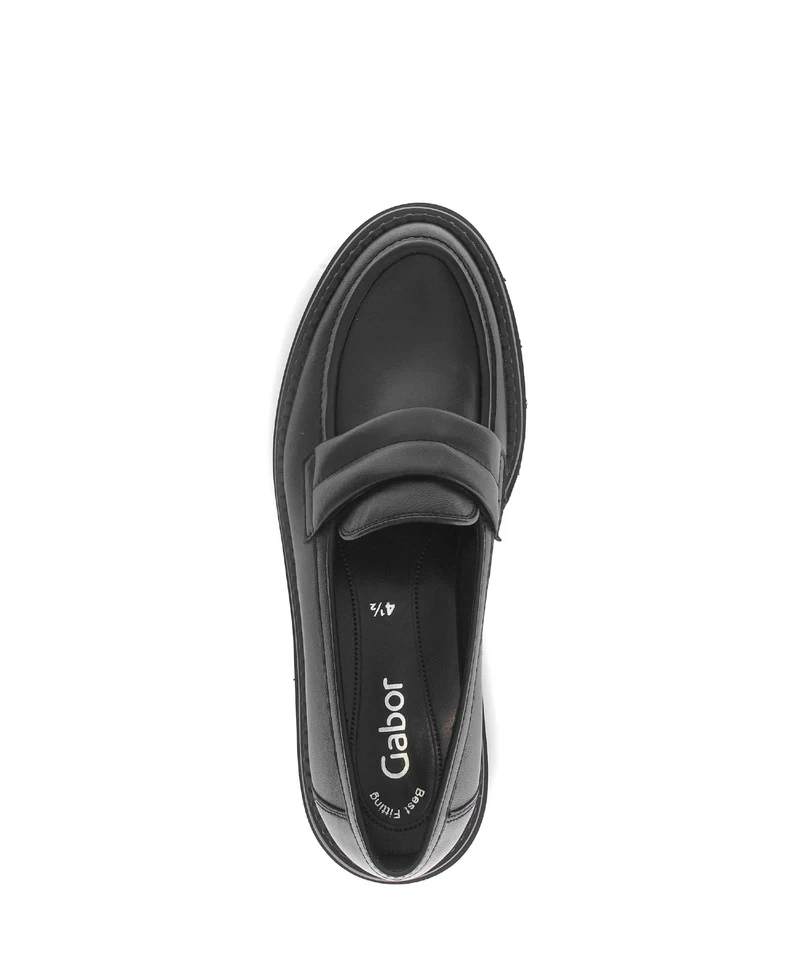 Mocassins noirs en cuir lisse