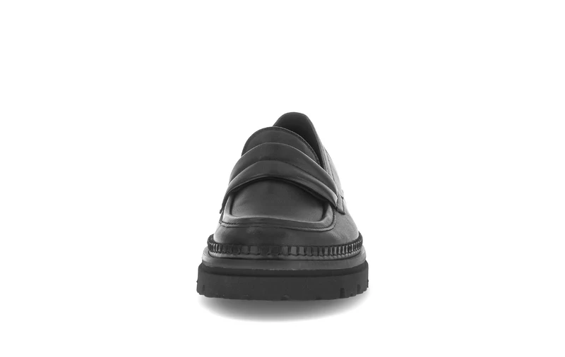 Mocassins noirs en cuir lisse