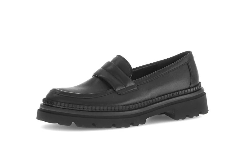 Mocassins noirs en cuir lisse
