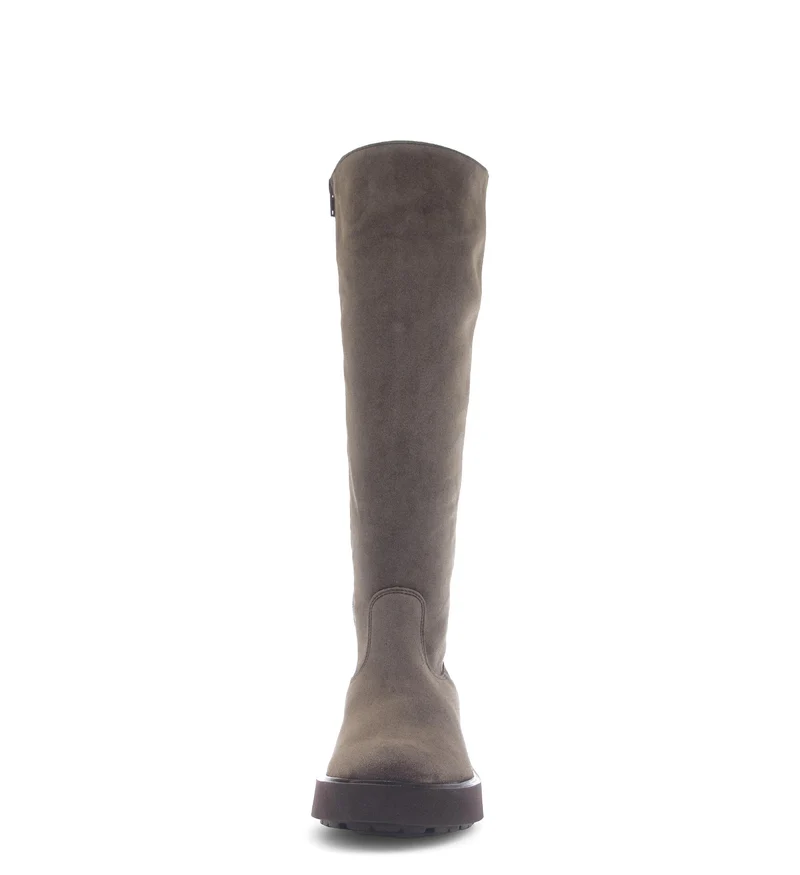Bottes marron en cuir velours