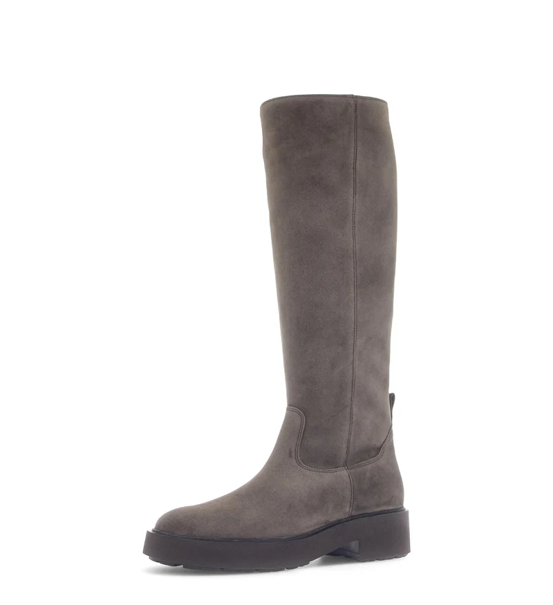 Bottes marron en cuir velours