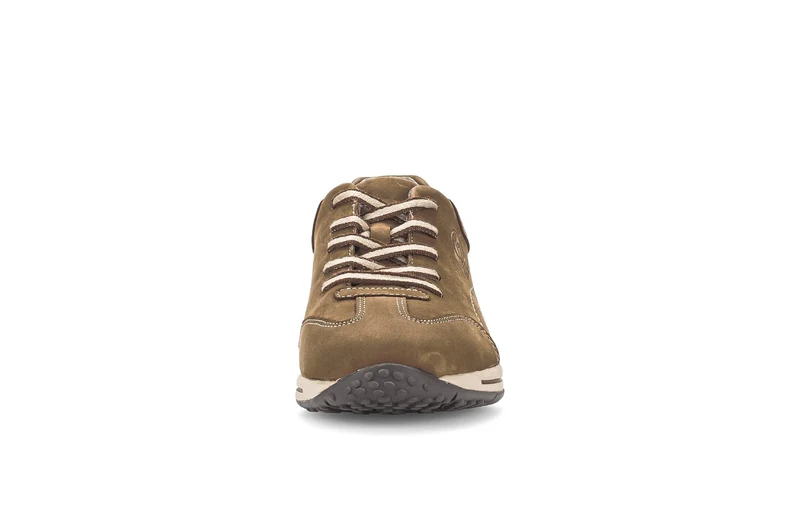 Baskets cognac en cuir nubuck