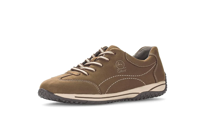 Baskets cognac en cuir nubuck