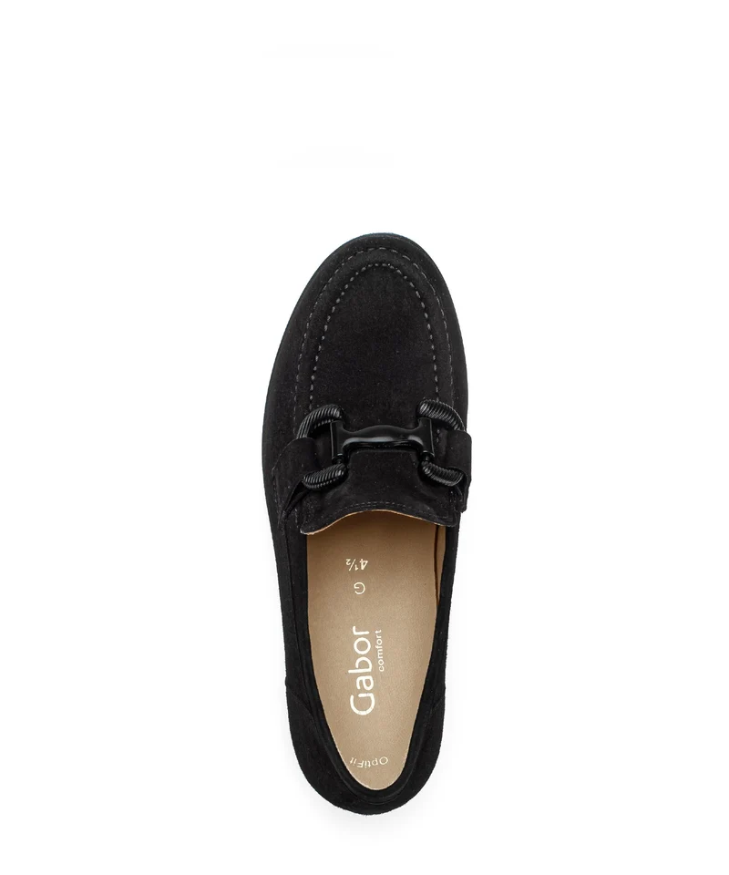 Mocassins noirs en cuir velours