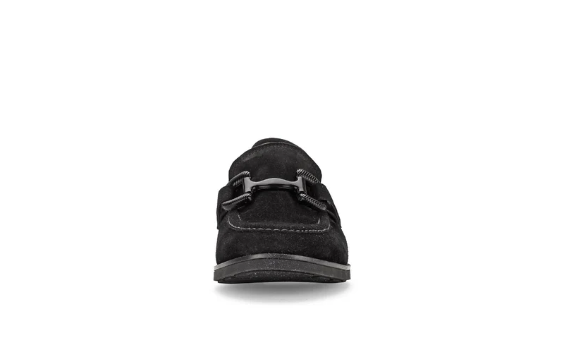 Mocassins noirs en cuir velours