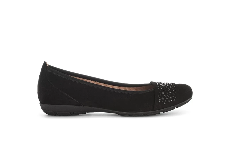 Ballerines noires en cuir velours