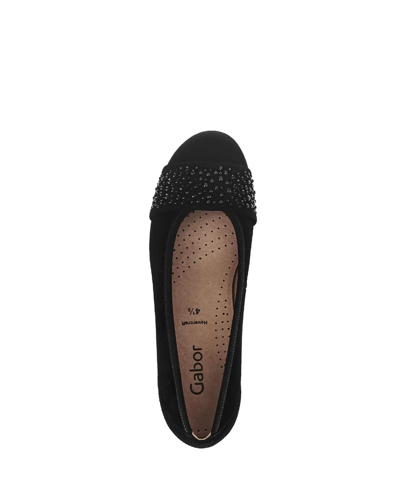 Ballerines noires en cuir velours