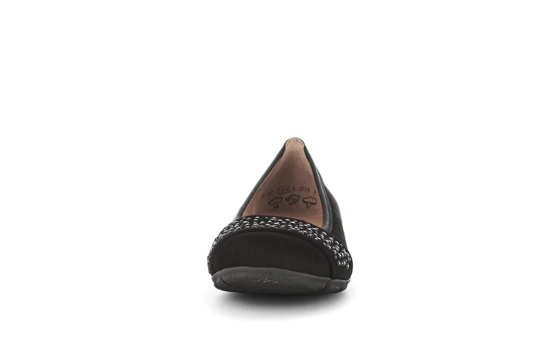 Ballerines noires en cuir velours
