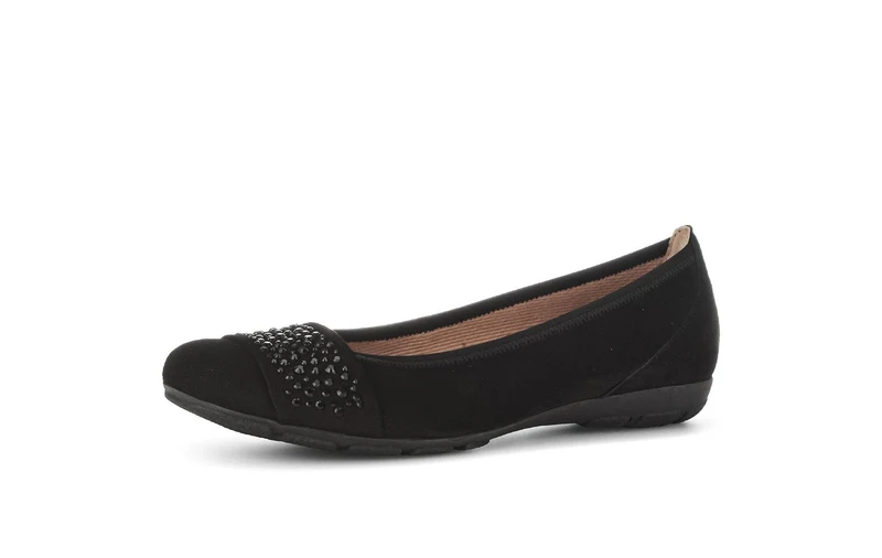 Ballerines noires en cuir velours