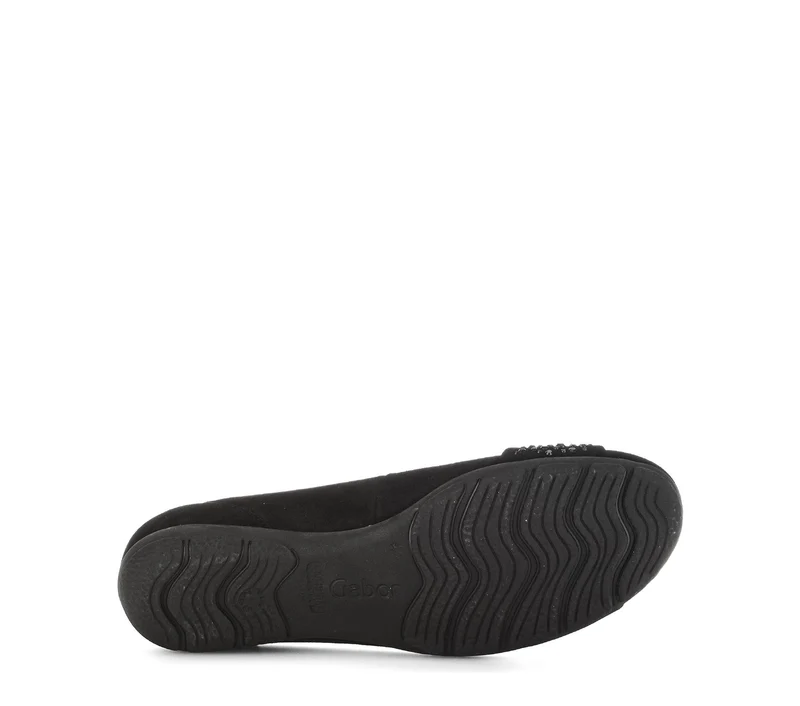 Ballerines noires en cuir velours