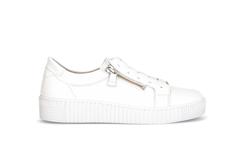Baskets blanches en cuir lisse
