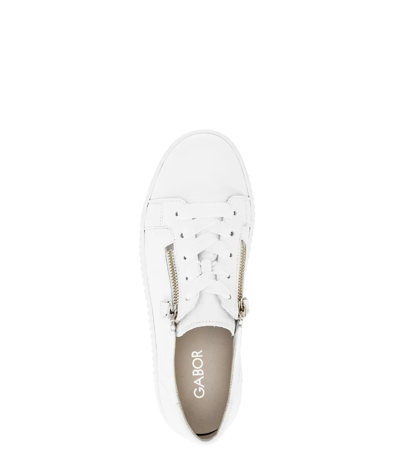 Baskets blanches en cuir lisse