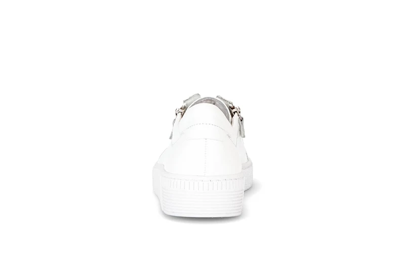 Baskets blanches en cuir lisse