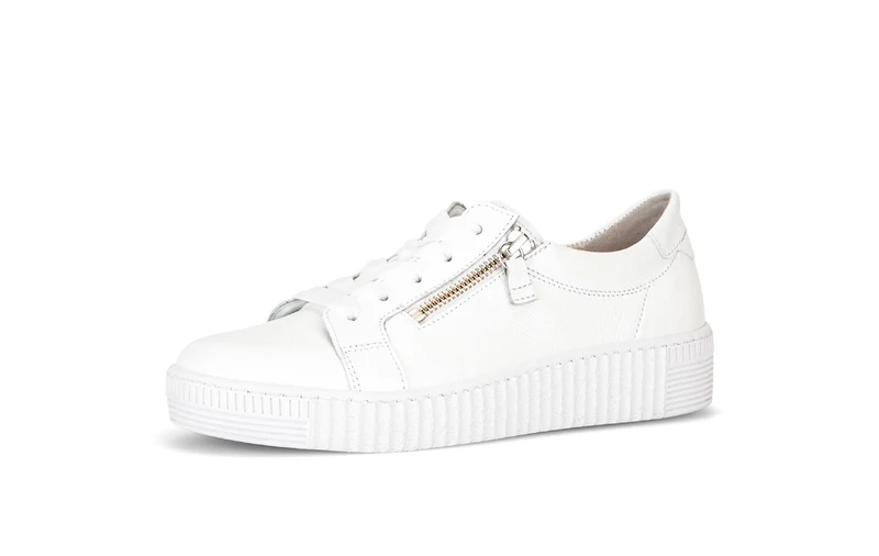 Baskets blanches en cuir lisse