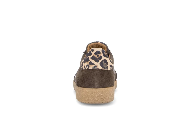 Baskets cognac en cuirs combinés
