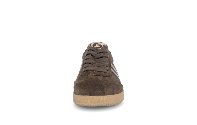 Baskets cognac en cuirs combinés