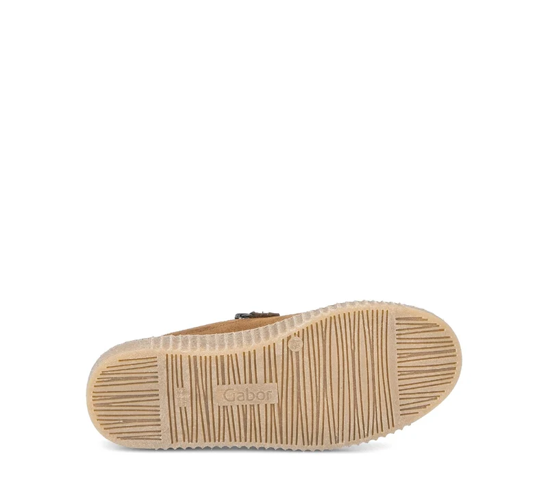 Baskets cognac en cuir velours