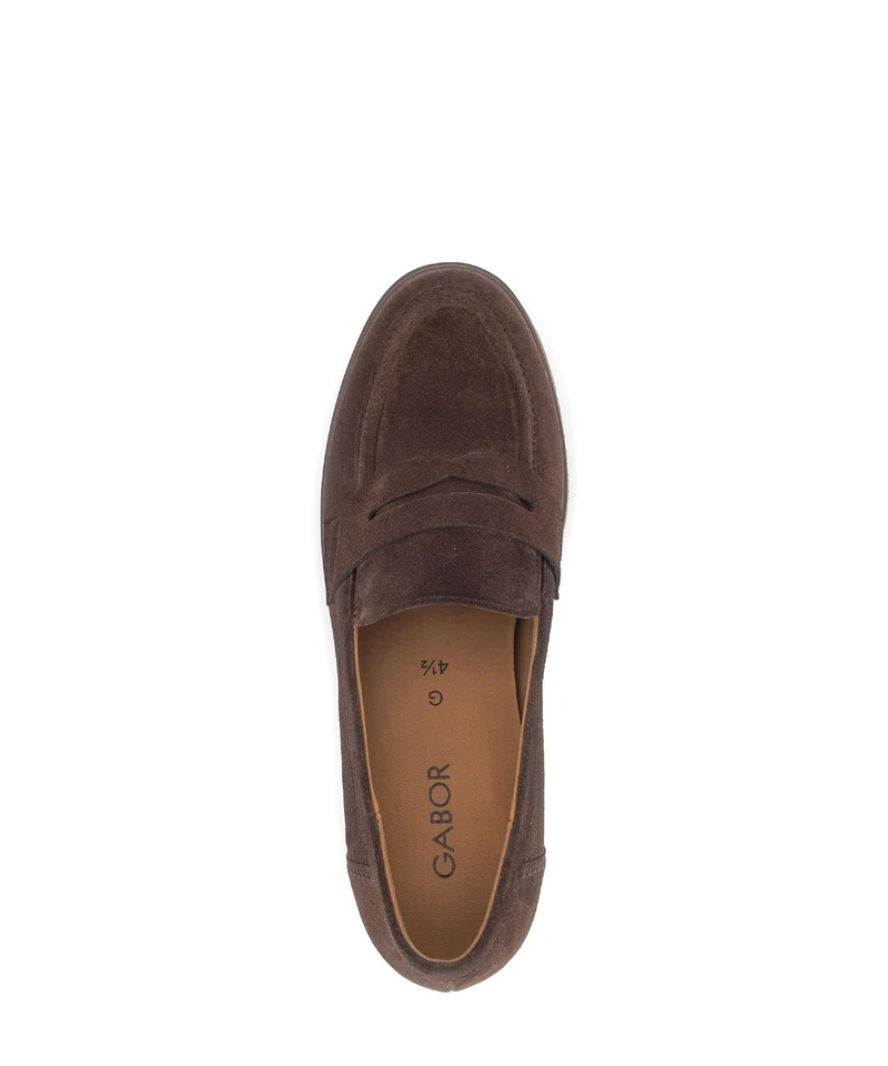 Mocassins marron en cuir velours