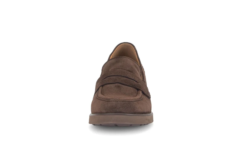 Mocassins marron en cuir velours