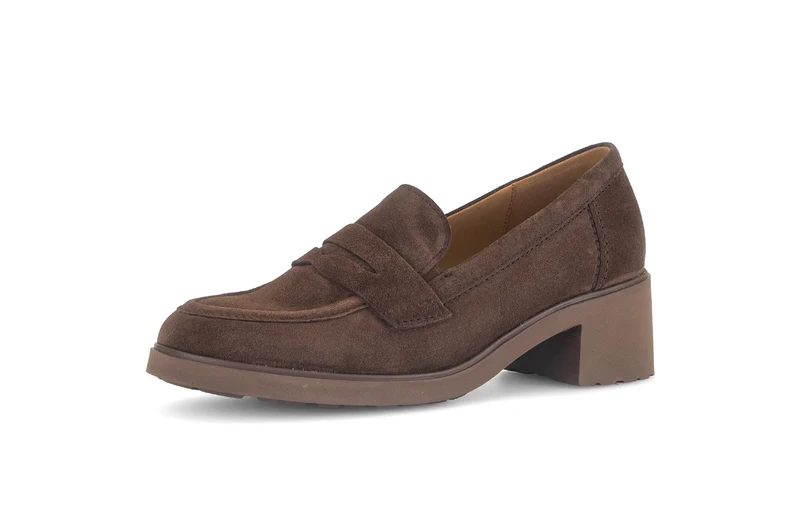 Mocassins marron en cuir velours