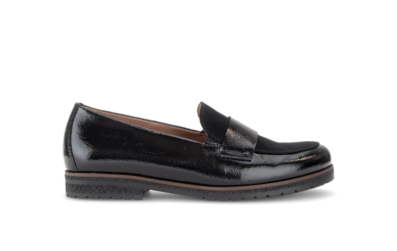 Mocassins noirs en vernis et daim