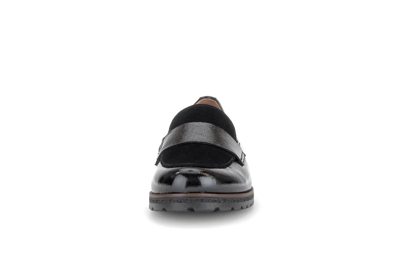 Mocassins noirs en vernis et daim