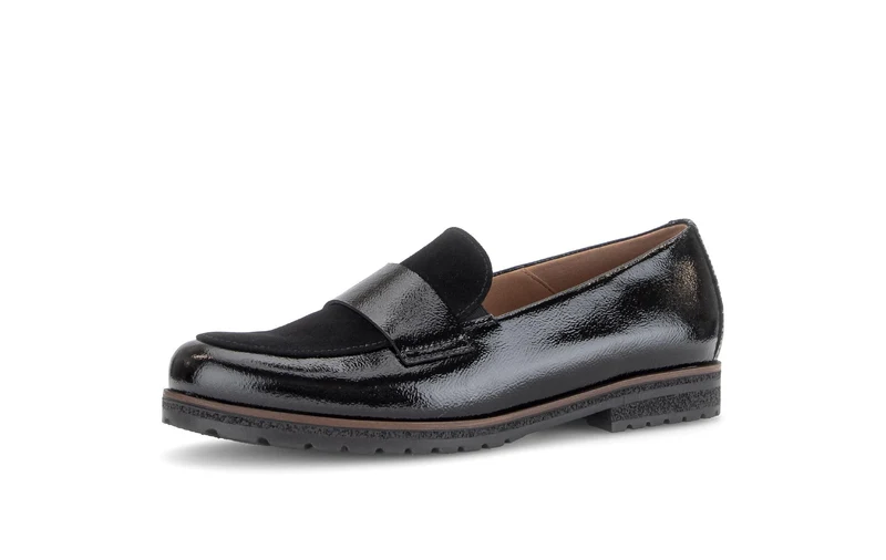 Mocassins noirs en vernis et daim