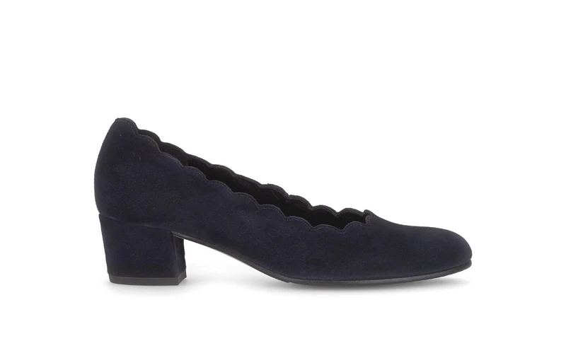 Escarpins bleus en cuir velours