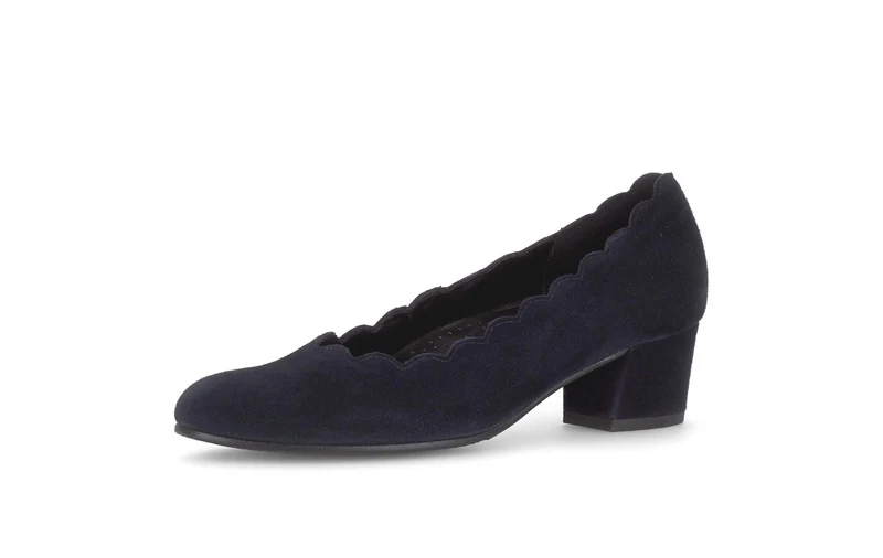 Escarpins bleus en cuir velours