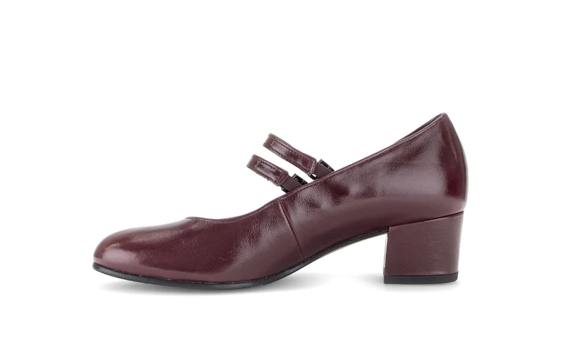Escarpins merlot en cuir verni