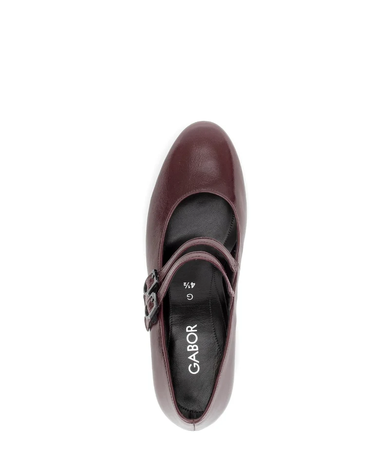 Escarpins merlot en cuir verni
