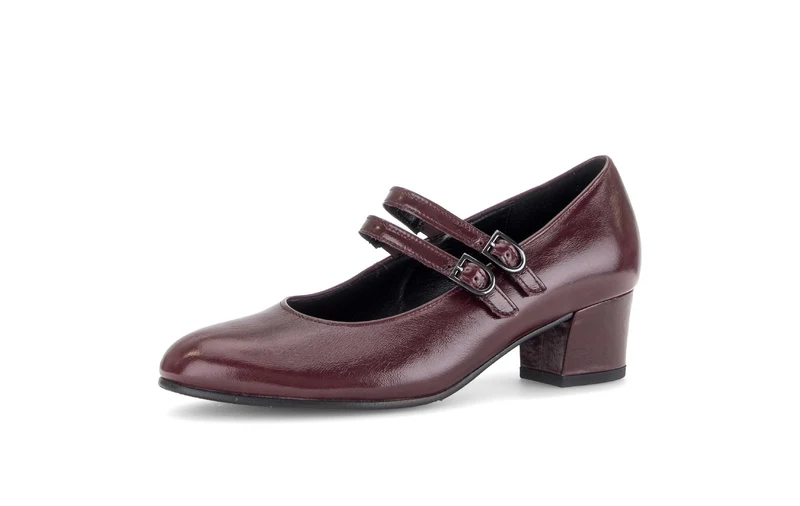 Escarpins merlot en cuir verni