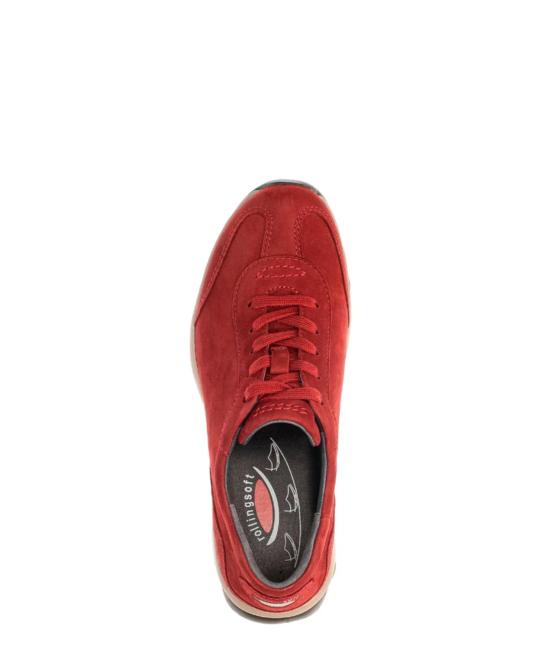 Baskets rouges en cuir nubuck