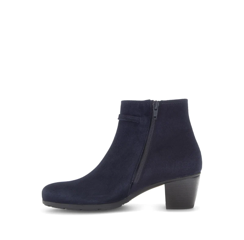 Bottines bleues en cuir velours