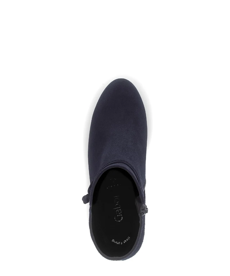 Bottines bleues en cuir velours