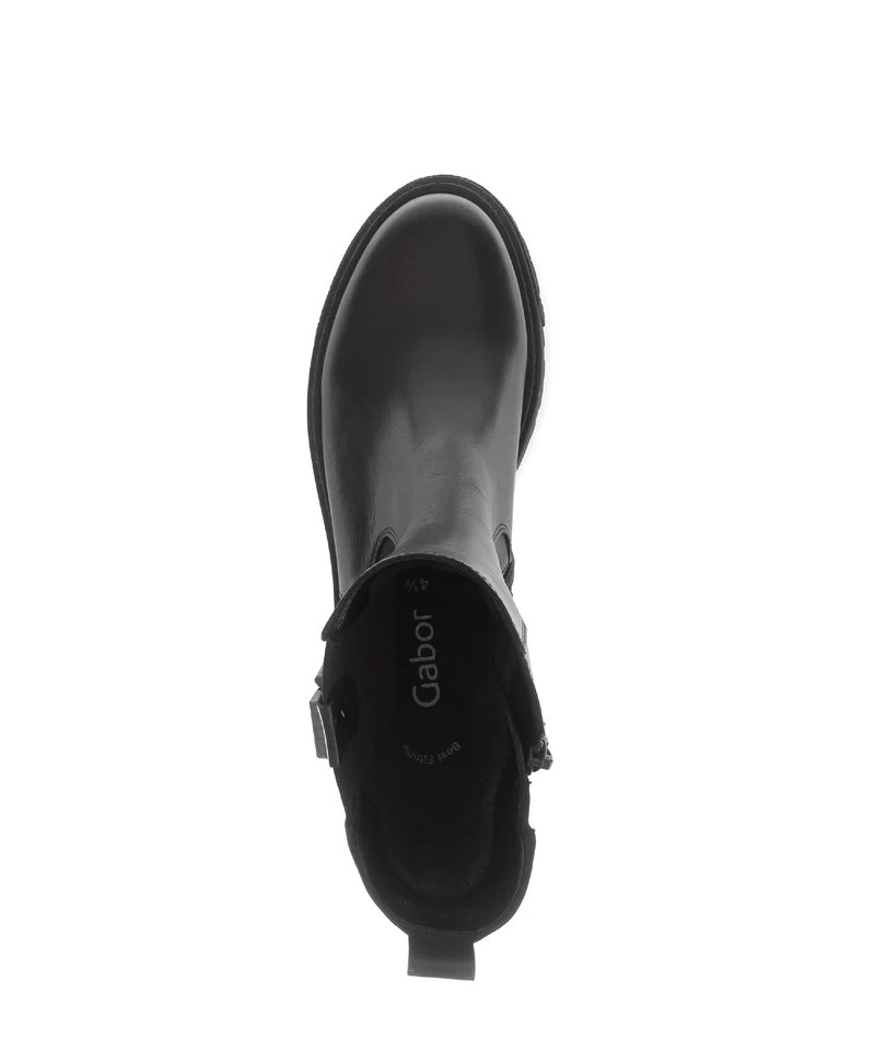 Bottines noires en cuir lisse