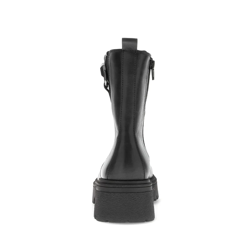 Bottines noires en cuir lisse
